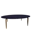 Tavolo da pranzo Mesa foglia in legno di ebano blu e bronzo