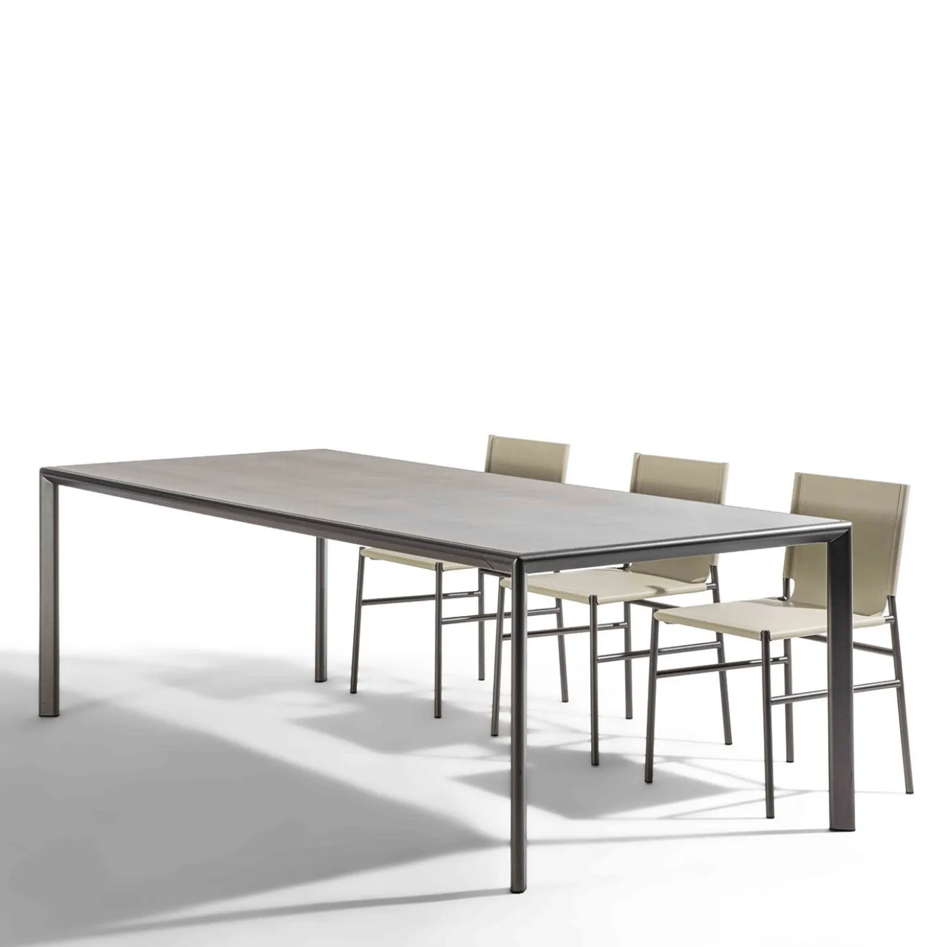 Tavolo da pranzo Milano rettangolare in gres porcellanato Industrial Ivory