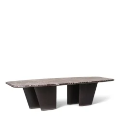 Tavolo da pranzo Mistral con base in legno di frassino e top in marmo Rosso Levanto