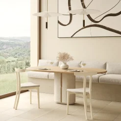 Tavolo da Pranzo Monolithus Pimar in Pietra Naturale Beige di Apospersano