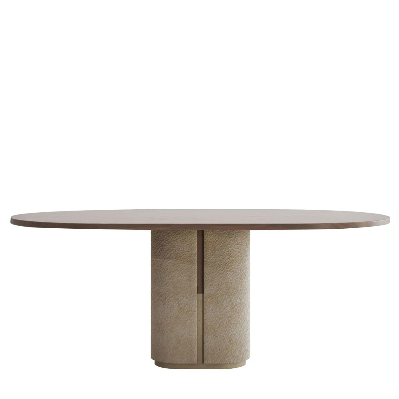 Tavolo da Pranzo Monolithus Pimar in Pietra Naturale Beige di Apospersano