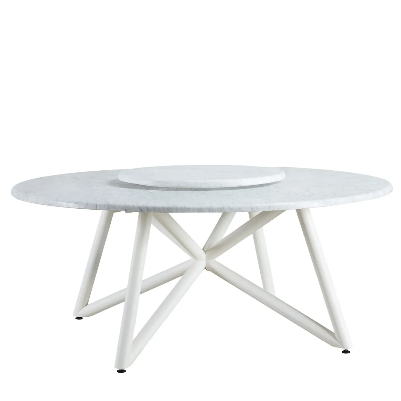 Tavolo da pranzo outdoor in marmo bianco Hermu 180