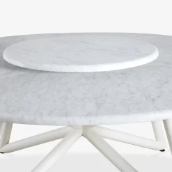 Tavolo da pranzo outdoor in marmo bianco Hermu 180