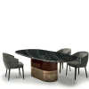 Tavolo da pranzo ovale Alma-Decor ED/50 669 con piano in marmo Silver Paradiso