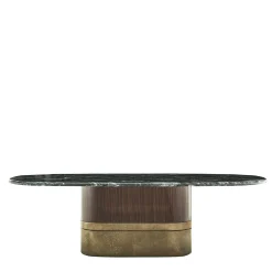 Tavolo da pranzo ovale Alma-Decor ED/50 669 con piano in marmo Silver Paradiso