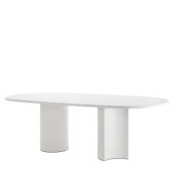 Tavolo da pranzo Ovale Bol Talco Opaco di Zaven