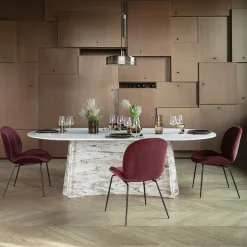 Tavolo da pranzo ovale Elitra in marmo Palissadro