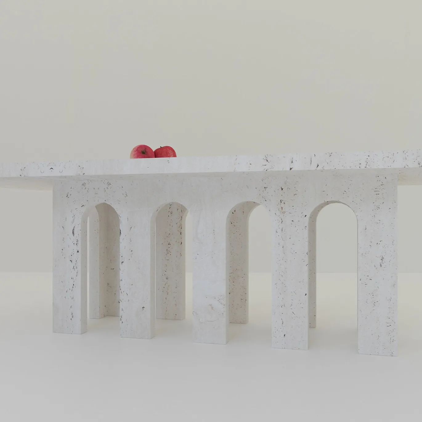 Tavolo da pranzo Portici in marmo Travertino