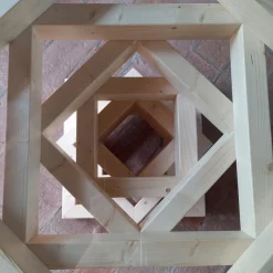 Tavolo da pranzo quadrato Corinto in vetro e legno di abete