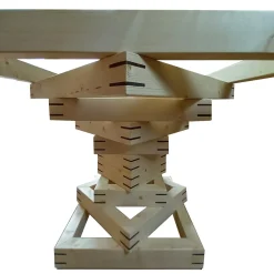 Tavolo da pranzo quadrato Corinto in vetro e legno di abete
