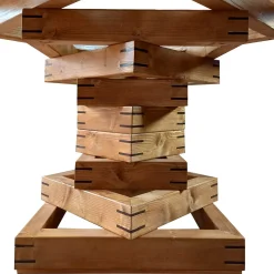 Tavolo da pranzo quadrato Corinto in vetro e legno di noce