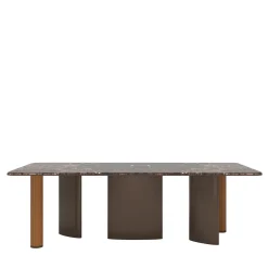 Tavolo da pranzo rettangolare Bon Ton con piano in marmo Emperador
