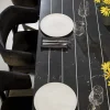 Tavolo da pranzo rettangolare Gessato in marmo Marquinia nero