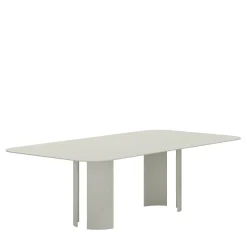 Tavolo da Pranzo Rettangolare Grande India in Metallo Grigio per Esterni