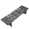 Tavolo da pranzo rettangolare in legno e marmo nero Marquina