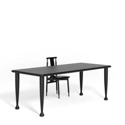 Tavolo da pranzo rettangolare Morbio nero di Achille Castiglioni