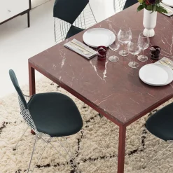 Tavolo da pranzo rettangolare Origo in marmo Jasper rosso