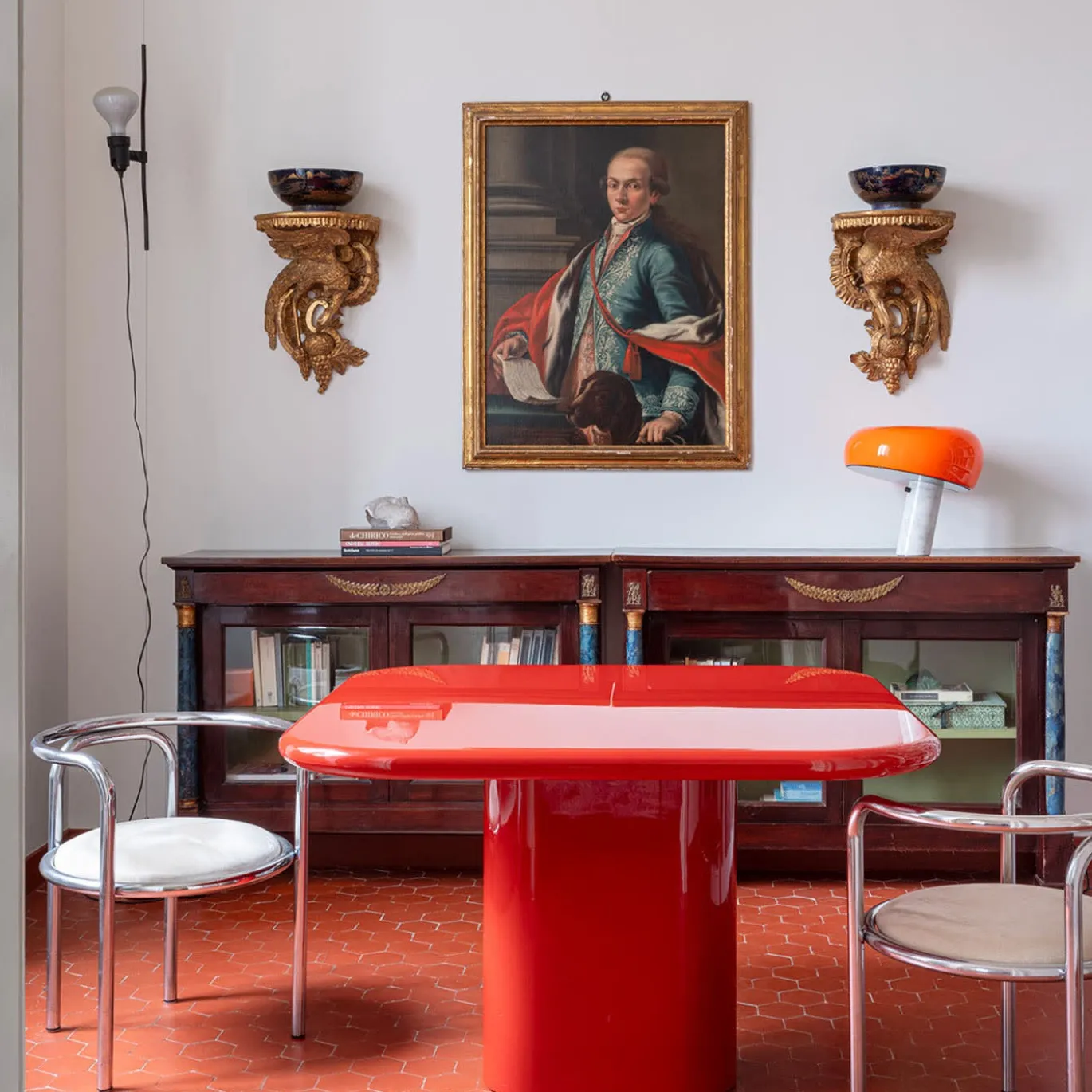 Tavolo da pranzo rosso Merenda