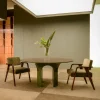 Tavolo da Pranzo Rotondo "Archi" in Legno Verde e Marrone di Storagemilano