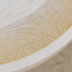Tavolo da pranzo rotondo Aurum bianco con base dorata