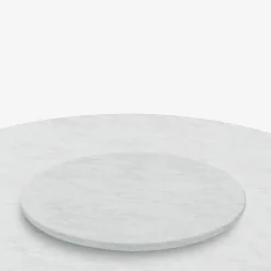 Tavolo da pranzo rotondo Hermu 230 in marmo bianco carrara e acciaio bianco per esterni