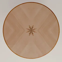 Tavolo da pranzo rotondo in acero bianco e ciliegio