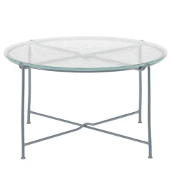 Tavolo da pranzo rotondo in vetro per esterni Corda Plumbeo di Zanellato&Bortotto