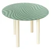 Tavolo da pranzo rotondo in vetro verde Stripes Optical