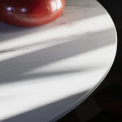 Tavolo da pranzo rotondo Petalo in marmo Palissandro argento