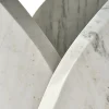 Tavolo da pranzo rotondo Petalo in marmo palissandro argento con piano in vetro fumé