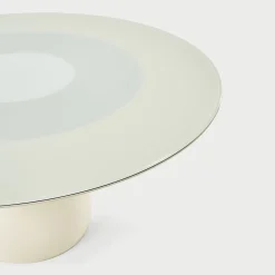 Tavolo da pranzo Roundel in cristallo bianco di Claesson Koivisto Rune