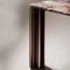 Tavolo da pranzo Serge con piano in marmo Cipollino Rosso