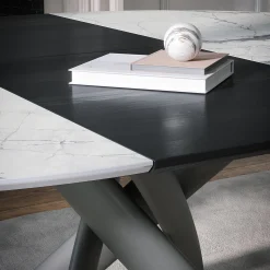 Tavolo da pranzo Style Round estensibile in ceramica bianca