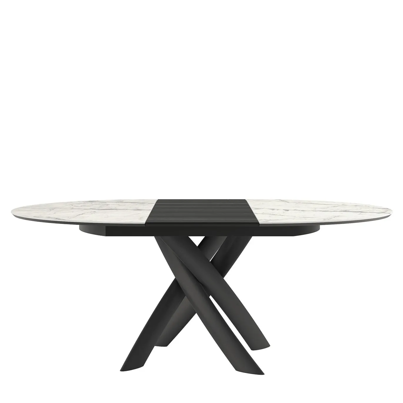 Tavolo da pranzo Style Round estensibile in ceramica bianca