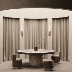 Tavolo da pranzo Tecton Travertine Travertine di Felix Millory