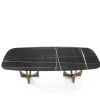 Tavolo da pranzo Vuoto con base in legno e top in marmo Sahara Noir