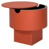 Tavolo di stoccaggio in legno e pelle per flipper