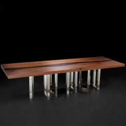 Tavolo Il Pezzo 6 Lungo Nickel-Wenge