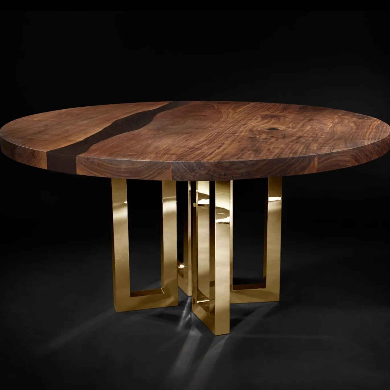 Tavolo Il Pezzo 6 Tondo Oro-Wenge