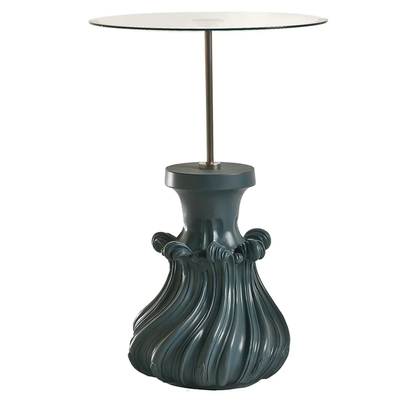 Tavolo lampada Scoubidou laccato blu opaco di Nigel Coates