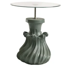 Tavolo lampada Scoubidou laccato verde opaco di Nigel Coates