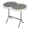 Tavolo occasionale Eight con piano in travertino