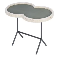 Tavolo occasionale Eight con piano in travertino