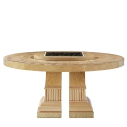 Tavolo Pantheon in legno di eucalipto intarsiato