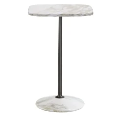 Tavolo quadrato alto Arnold in marmo bianco