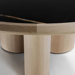 Tavolo rotondo Diamante in marmo Durmast e Sahara Noir con Lazy Susan