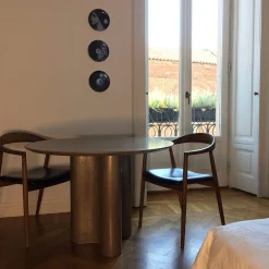 Tavolo rotondo Giorgia Liquid Bronze