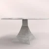 Tavolo rotondo in travertino Bianca