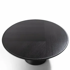 Tavolo Rotondo Loop in Pelle Nera