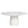 Tavolo rotondo Roundel in vetro bianco